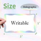 STARLIBOO Holographic Colored Labels Stickers, 3X5 Inch Removable Large Label - Image 2