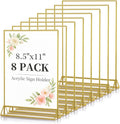 Dynta Acrylic Sign Holder 8.5x11 8pck Clear Table Display Stands Double Sided by Dynta