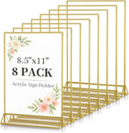 Dynta Acrylic Sign Holder 8.5x11 8pck Clear Table Display Stands Double Sided by Dynta