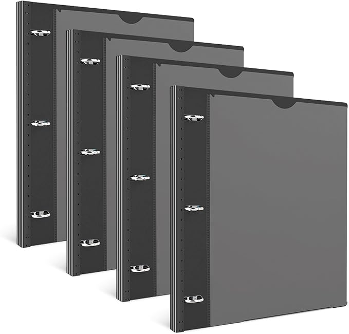 INFUN Telescoping 3 Ring Binder -4PCS-Black, Flexible Round Binder by INFUN