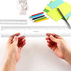 2 Pieces 6"/12" Clear Acrylic Ruler Zero-Centering Ruler - Image 5