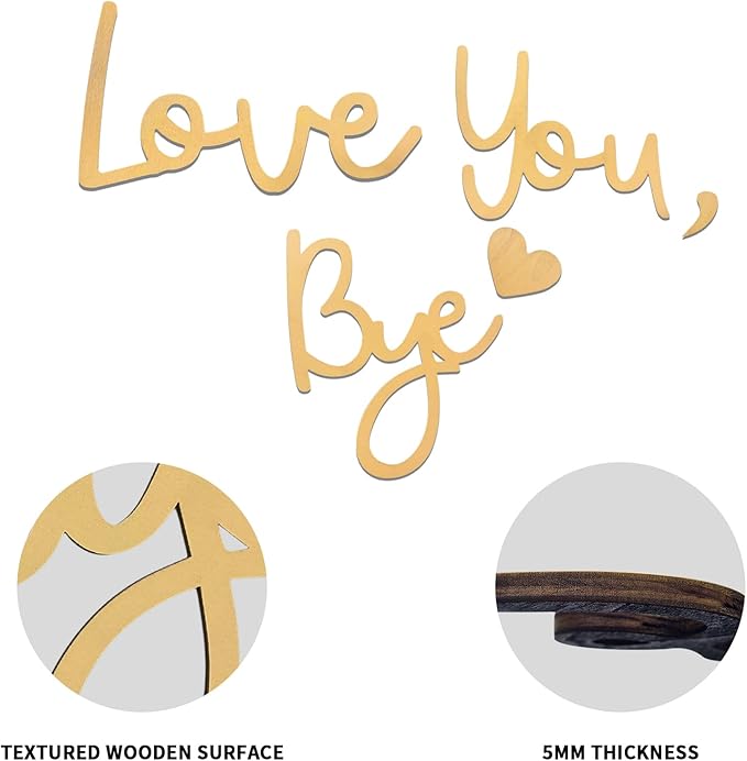Wall Decor Large Gold Love You Bye Sign Hallway Entryway Door Wall Art Boho - Image 4