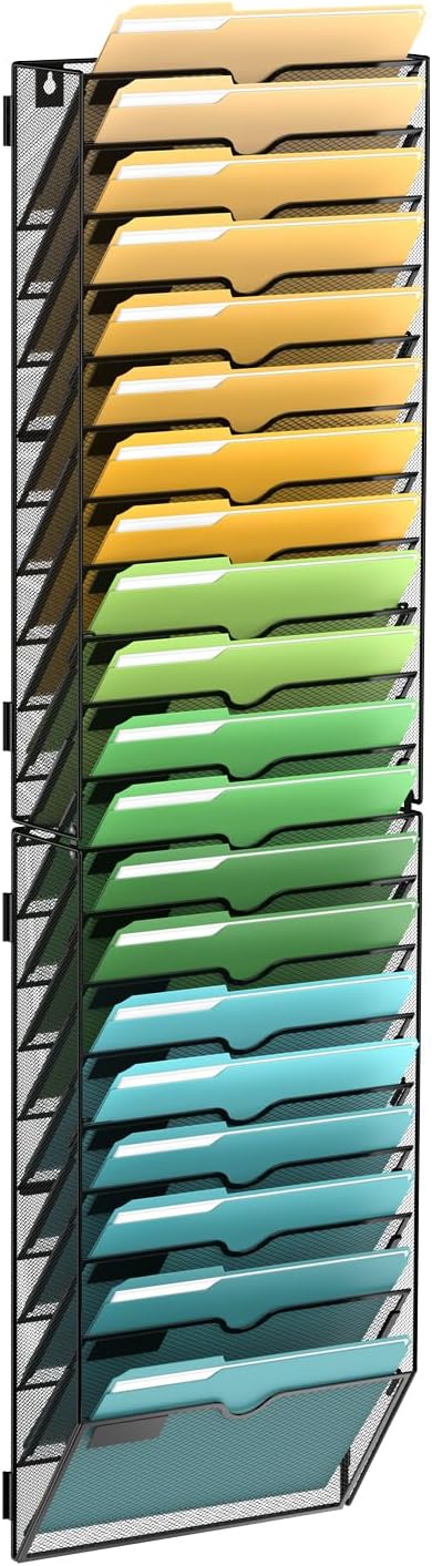SUPEASY Wall File Organizer Mesh Office Mail Holder, Hanging Wall Organizer by SUPEASY