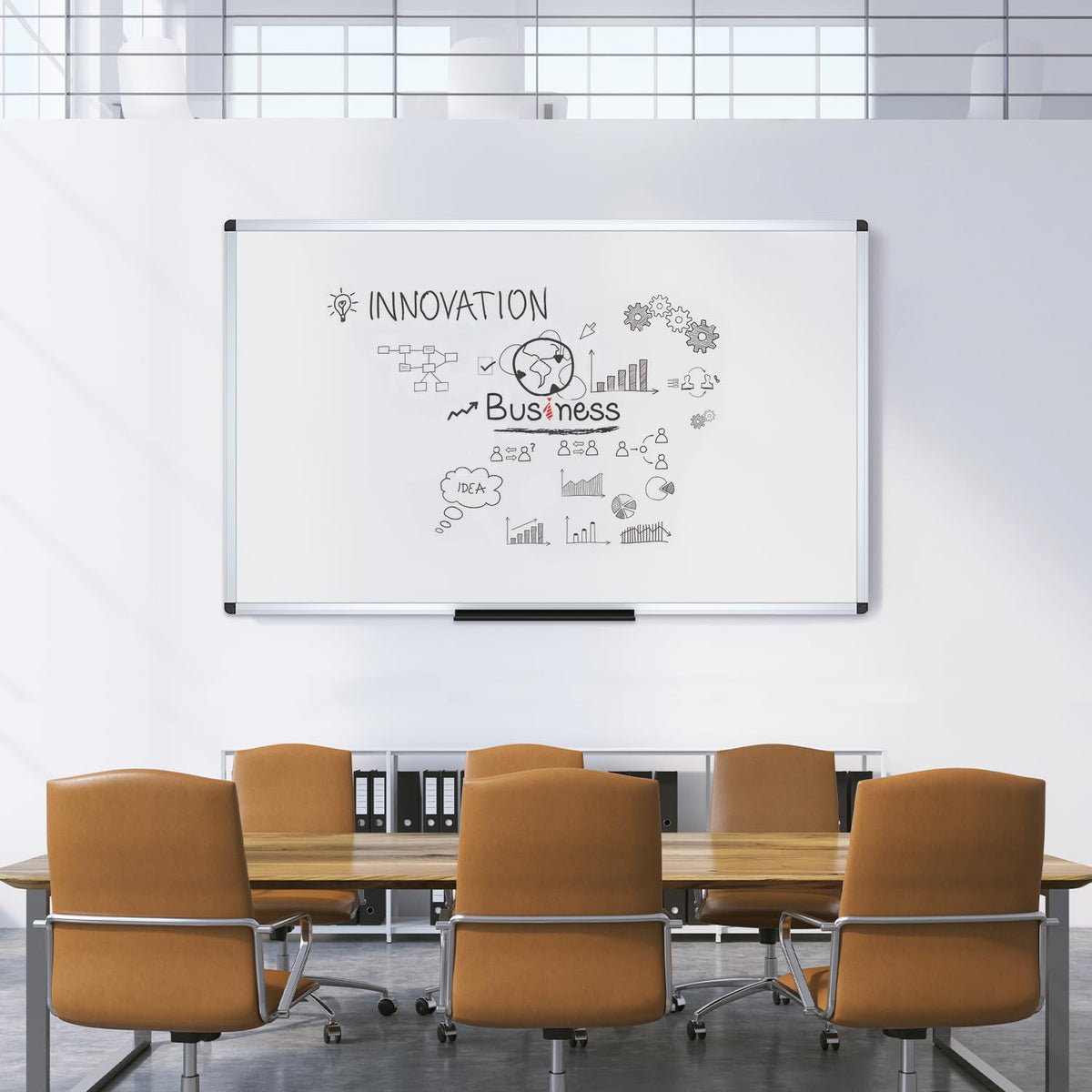 VIZ-PRO Magnetic Dry Erase White Board for Wall, 60 x 48 Inches, 2 Pack