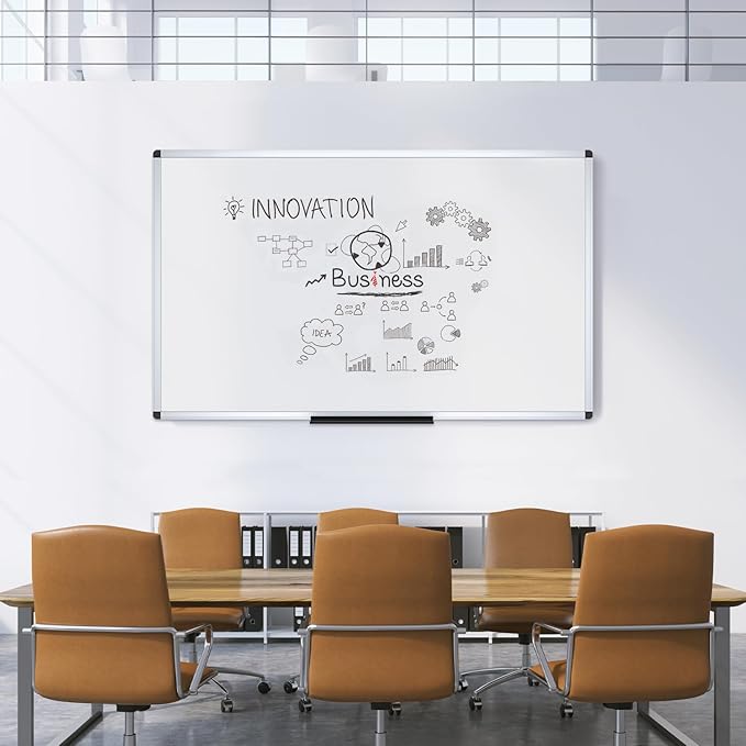VIZ-PRO Dry Erase Board/Whiteboard, 60 x 36 Inches, Wall Mounted Board - Image 5