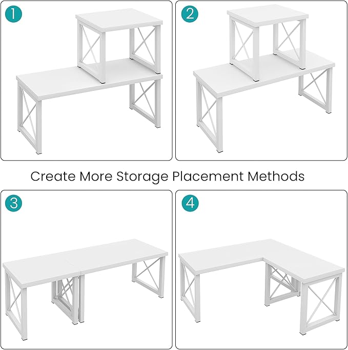 ELITEROO Wood Desktop Shelf, Freestanding Small Bookshelf Dorm Supplies - Image 5
