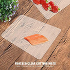 Fotouzy Plastic Cutting Board Set of 7, Frosted Clear Flexible Cutting Mats - Image 4