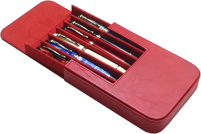 MIVLXLX Leather 6 Fountain Pen/Pencil Tray Case, Magnetic Closure - Image 7