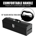 19" portable tool box, metal tool box, ideal, close-up detail