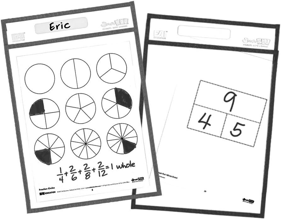 EAI Education SmartPAL® Dry-Erase Sleeves: Black - Set of 10