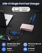200W USB C Charger Block, GaN IV Charging Station 8 Ports, QC4.0 Fast Charging - Image 6