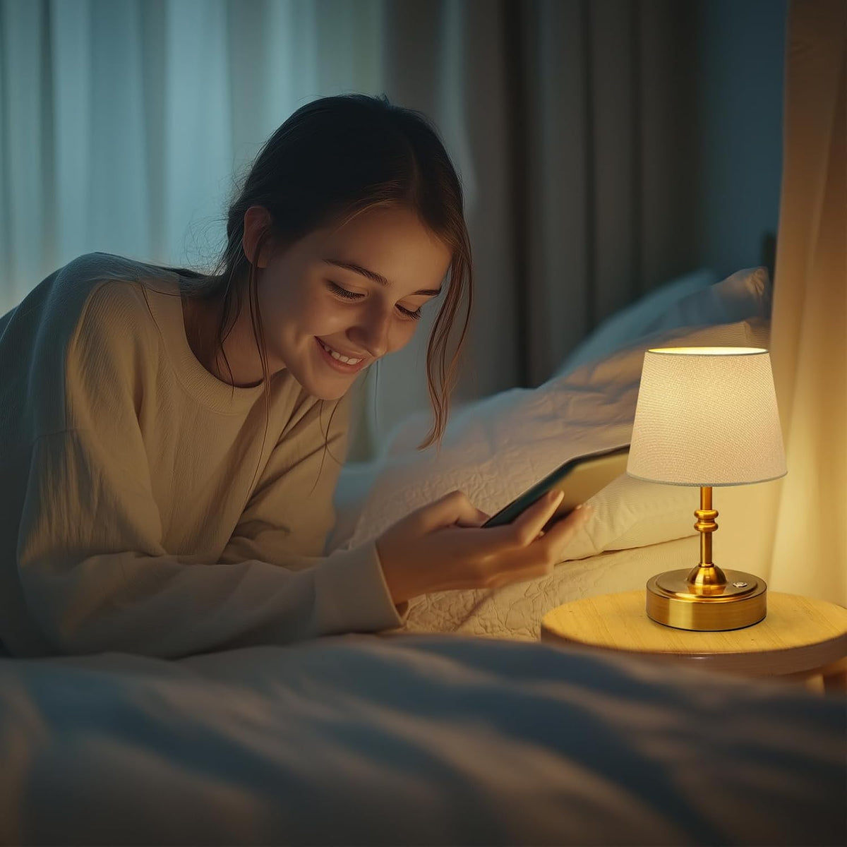 ONEWISH Small Cordless Lamp Dimmable-Battery Operated Table lamp, 4000mAh Rec...