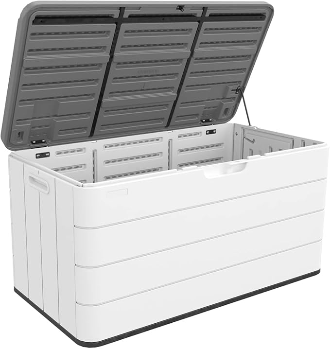 Decksplore 100 Gallon Outdoor Storage Box Waterproof Lockable Resin Deck Box - Image 8