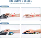 Keyboard Wrist Rest and Mouse Wrist Rest Pad Set, Made of Memory Foam with Non Slip Rubber Base Ergonomic Gel Wrist Rest for Computer Keyboard Gaming Office Working, with Beach Sand Coaster
