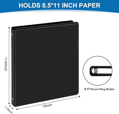 0.5-inch 3-Ring Binder, 1/2 Inch Round Ring Binder - Image 2
