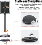 adjustable sign stand for display, pedestal floor signage, side view
