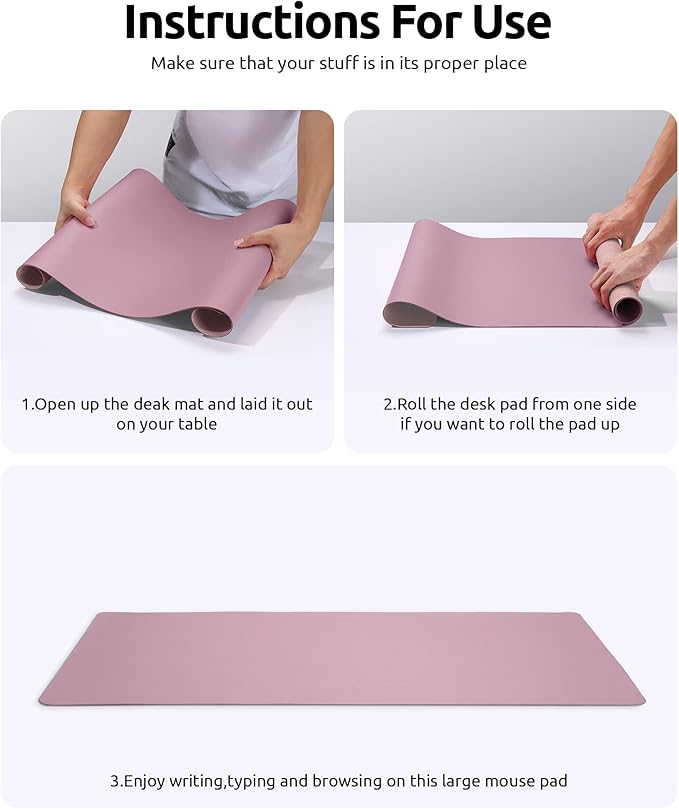 YSAGi Leather Desk Protector, Office Mat, Large Mouse Mat, Non-Slip PU Leather - Image 9