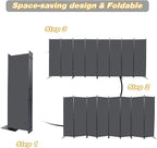 CHOSENM Room Divider, 8 Panel Folding Privacy Screens - Image 5