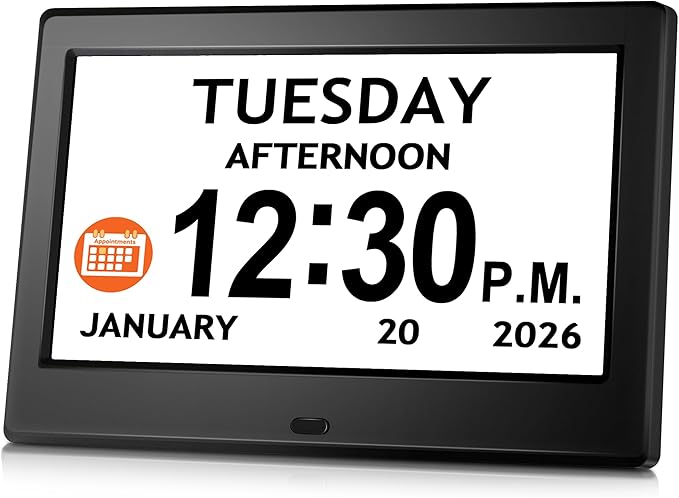 7'' Digital Clock, Dementia Clock by Pastigio