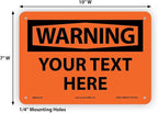 Custom OSHA Style Warning Sign 7" x 10" Plastic Sign, Customizable "Your Text - Image 6