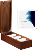 Wooden Business Card Holder, 4-Compartment Card Storage Box, Business Card by Unknown