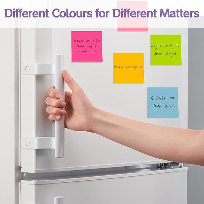 HappyHapi 36-Pads Sticky Notes 3X3 in, 80 Sheets/Pad, 8 Bright Color Self-Stick - Image 5