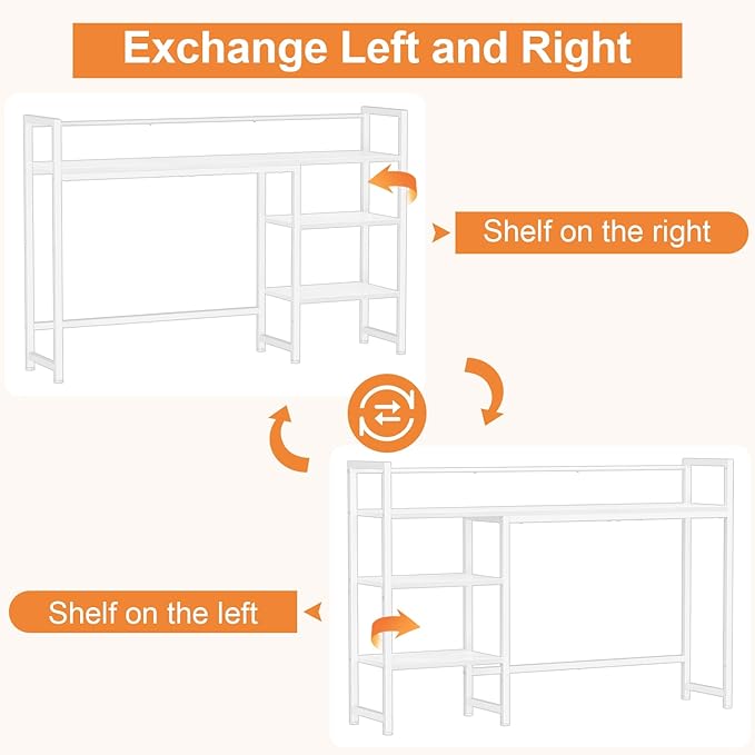Snughome Desk Shelf, 44.9" Large Desktop Organizer Shelf, Desk Hutch - Image 7