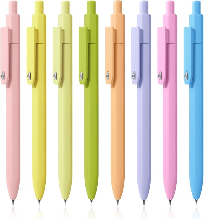 Piochoo Gel Pens, 8 Pack Fine Point Black Ink Smooth Writing Ink Pen, by Piochoo