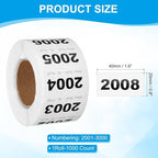 PATIKIL 0.8 x 1.6 Inch Inventory Number Sticker, 1 Roll 2001 to 3000 - Image 2