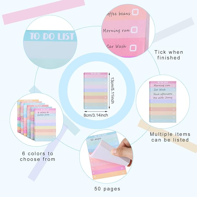 300 Sheets to Do List Notepad Daily Checklist Sticky Notes Cute Undated Memo - Image 2