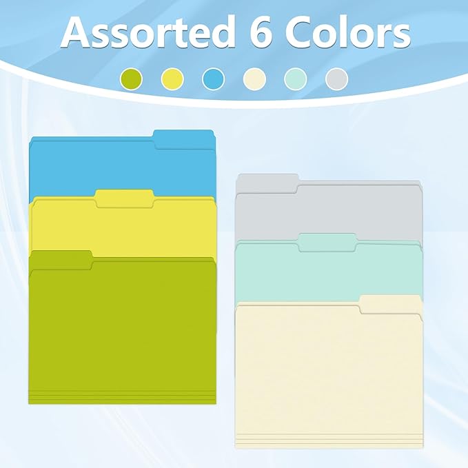 File Folder, HERKKA 120 Pack 1/3 Cut Tab File Folders, Letter Size, Colored - Image 5