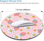 IMAYONDIA Round Pink Mouse Pad, Strawberry MousePad Small, Circular Pastel - Image 2