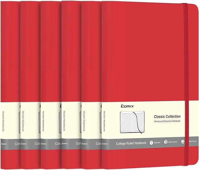 Comix 6 Pack Lined Journal Notebooks by Comix