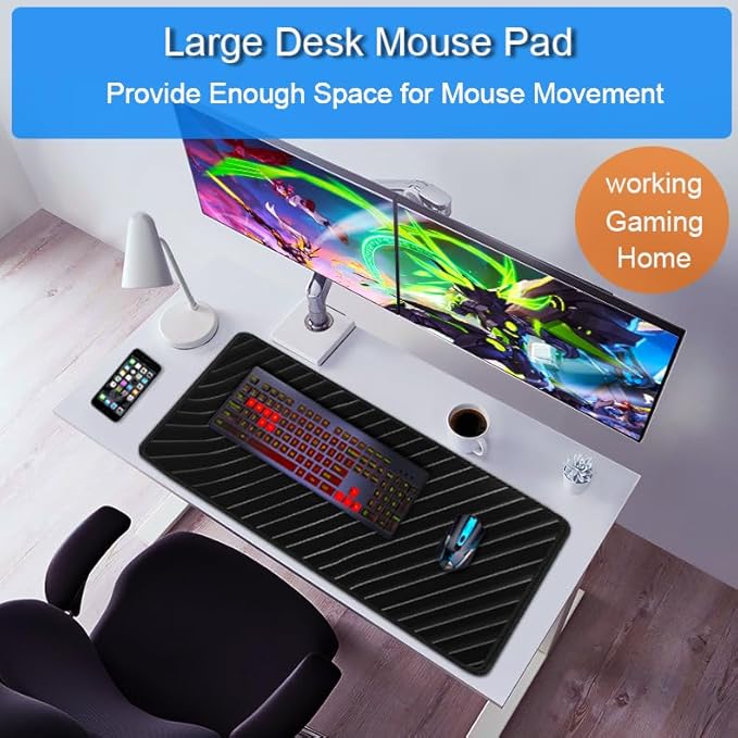 Large Mouse Pad, 31.5x15.7 inch Large Extended Computer Keyboard Mouse Mat - Image 6