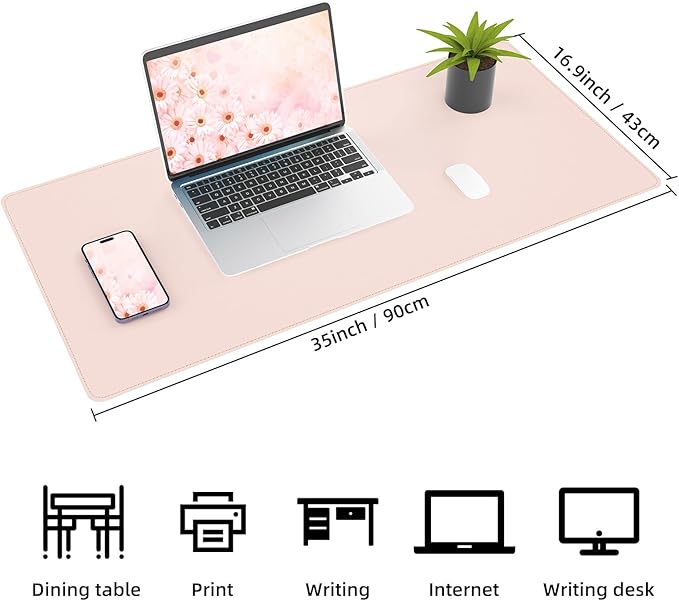 Leather Desk pad Protector, Large Desk mat - Image 2