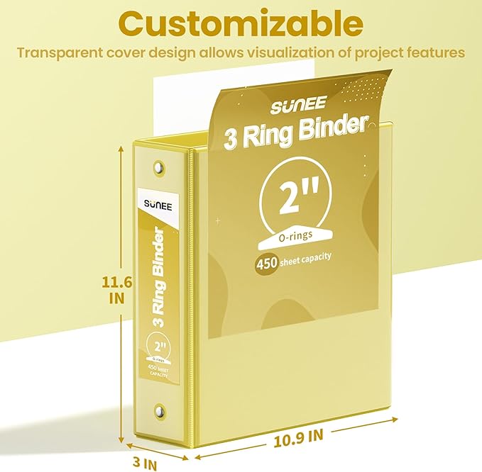 SUNEE 3 Ring Binder 2 Inch 1 Pack - Image 7