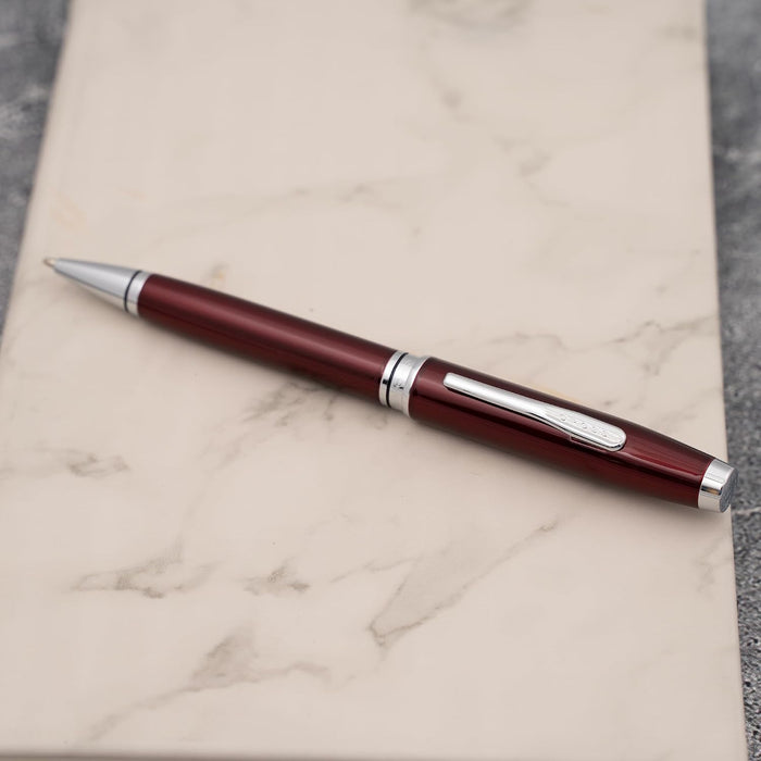 Cross Coventry Personalized Ballpoint Pen in Red Lacquer with Chrome Trim