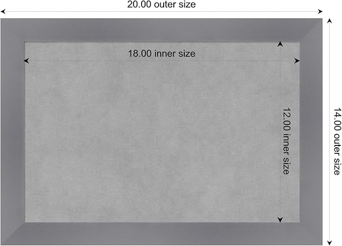 Amanti Art Grey Framed Magnetic Board 14x20 Small Vision Board - Image 4
