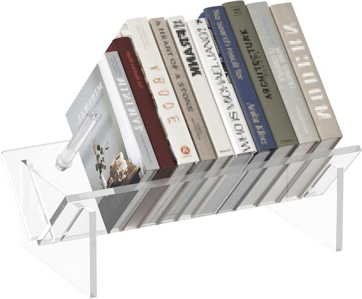 Sumerflos Acrylic Desktop Bookcase, Book Storage Organizer Bookshelves, Clear...