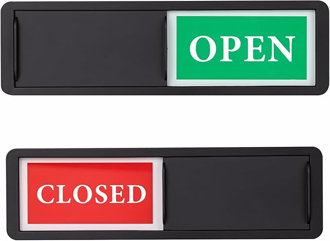 Open Closed Door Sign, Sliding Reversible Door Indicator Sign by AMAZINGSUN