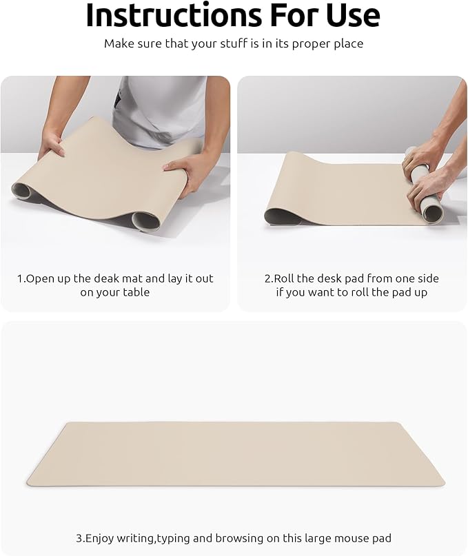 YSAGi Leather Desk Pad Protector, Office Desk Mat, Large Mouse Pad, Non-Slip PU - Image 9