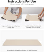 YSAGi Leather Desk Pad Protector, Large Mouse Pad, Non-Slip PU Leather Desk - Image 9