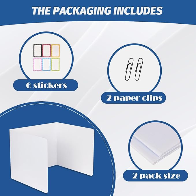 ZYINOZOC 2 Pack Desk Dividers for Students, 3-Fold Privacy Screens, Testing - Image 6