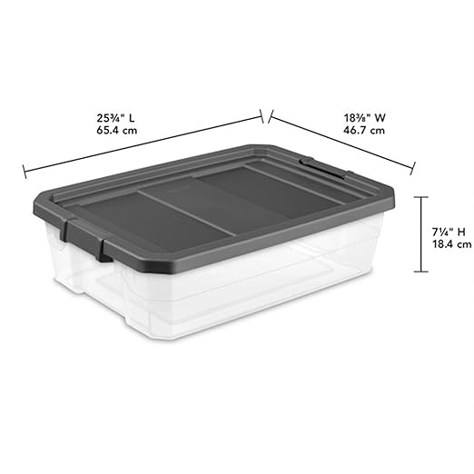 Sterilite 12-Pack Modular Stacker Box, Durable Clear Plastic Storage Bins - Image 3
