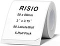 Risio Thermal Labels 2"x3.15", 80 Labels/Roll, Waterproof, Oil-Resistant by Unknown