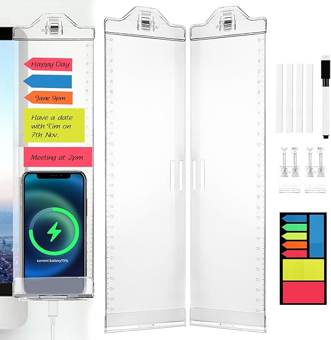 Monitor Memo Boards for Computer, Whole Transparent 2 Pack Multifunction by OSPNIEEK