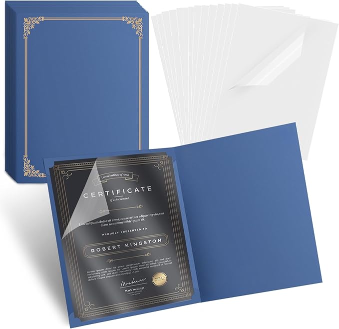 15 Pcs Certificate Holders 8.5 x 11 Additional 15 Pcs Plastic Film, Diploma by Unknown