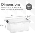 Superio Storage Bins with Lids- 2 Pack, 6.6 Qt Clear Boxes - Image 2