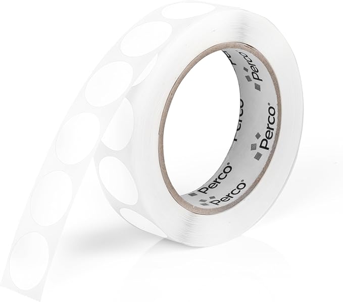 Perco White 1-Inch Round Circle Dot Sticker Labels by Perco