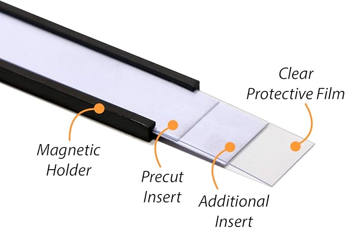 SmartSign Pack of 25 Magnetic 'C' Channel Label Holders | 0.5" x 2" - Image 6
